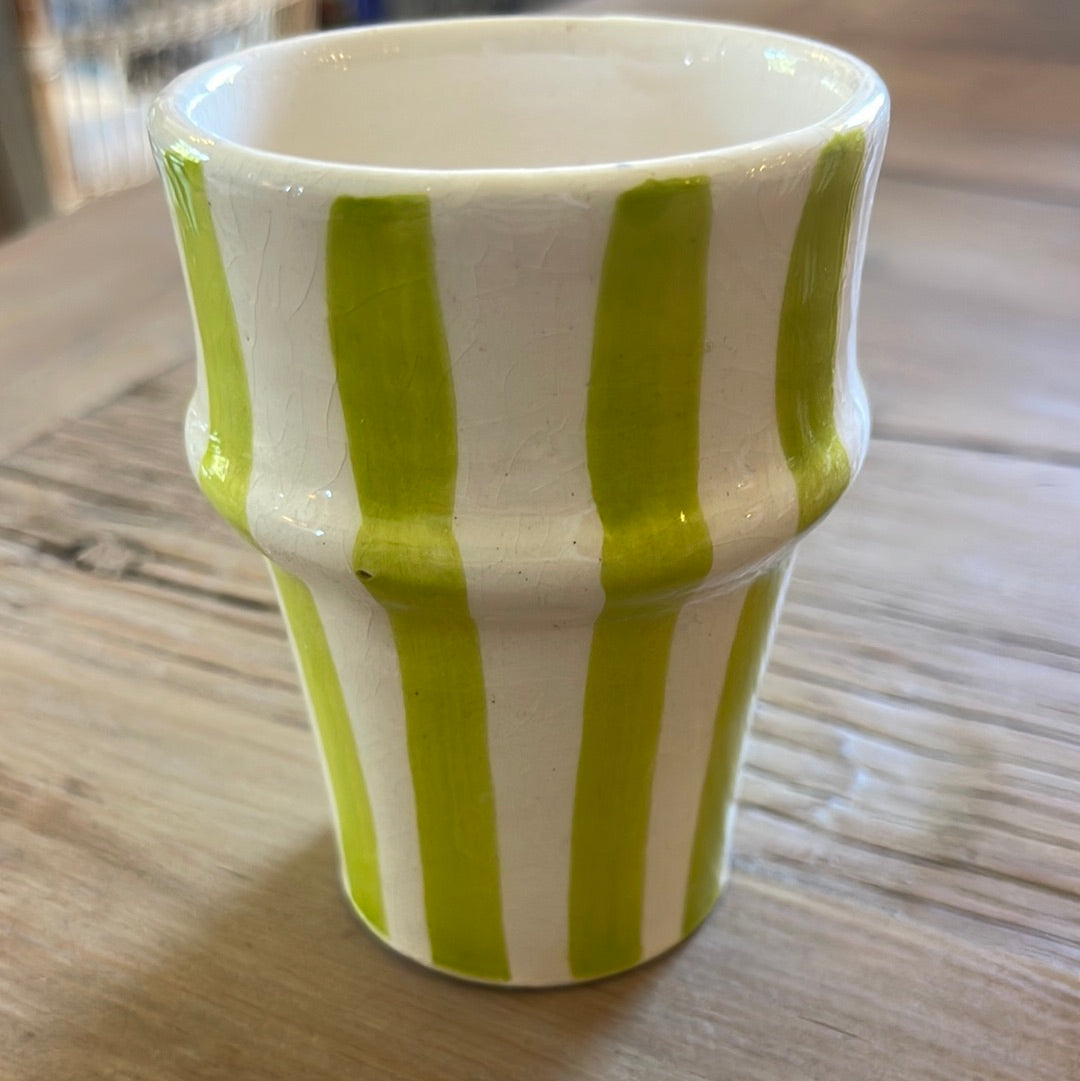 Striped ceramic cups